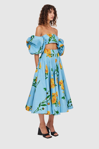 Leo Lin Marguerite Bleu Puff Top - Bleu