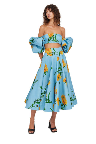 Leo Lin Marguerite Bleu Puff Top - Bleu