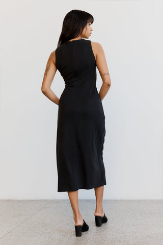 Third Form Marble Draw In Midi Dress - Washed Black