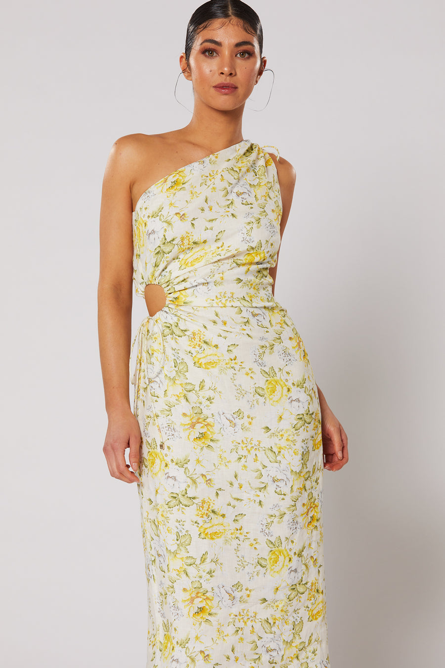 Winona Limette One Shoulder Dress Print Dress Hire AU