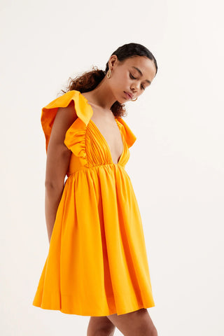 For Love & Lemons Clementine Mini Dress - Orange