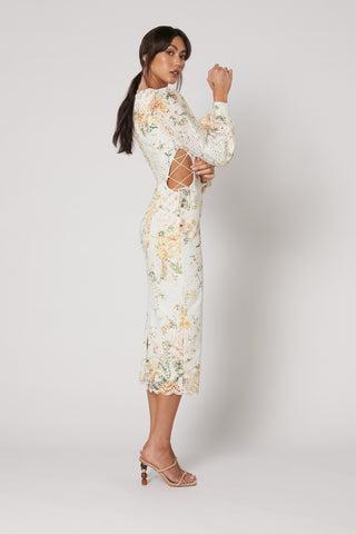 Winona Lantana Lace Up Dress - Print