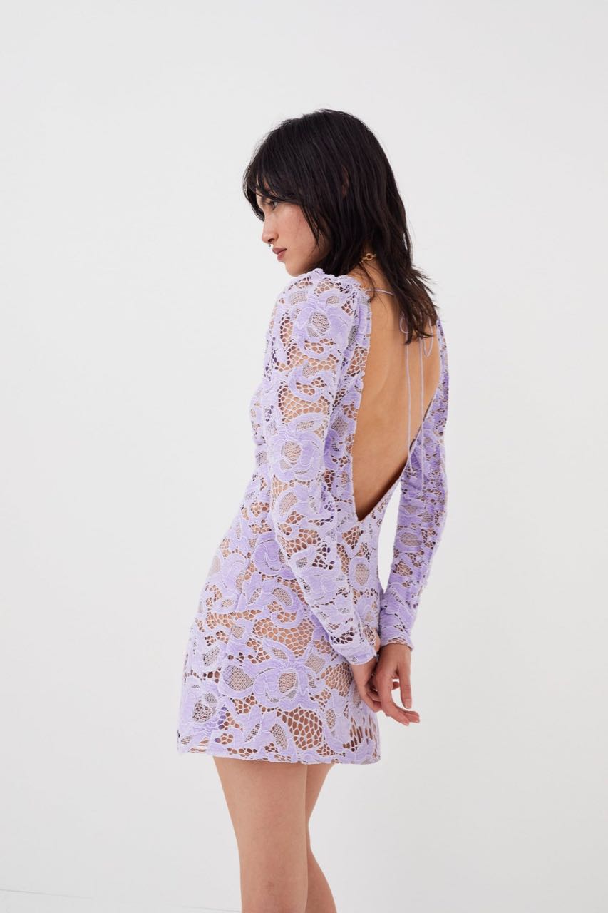 For love and lemons purple lace dress on sale