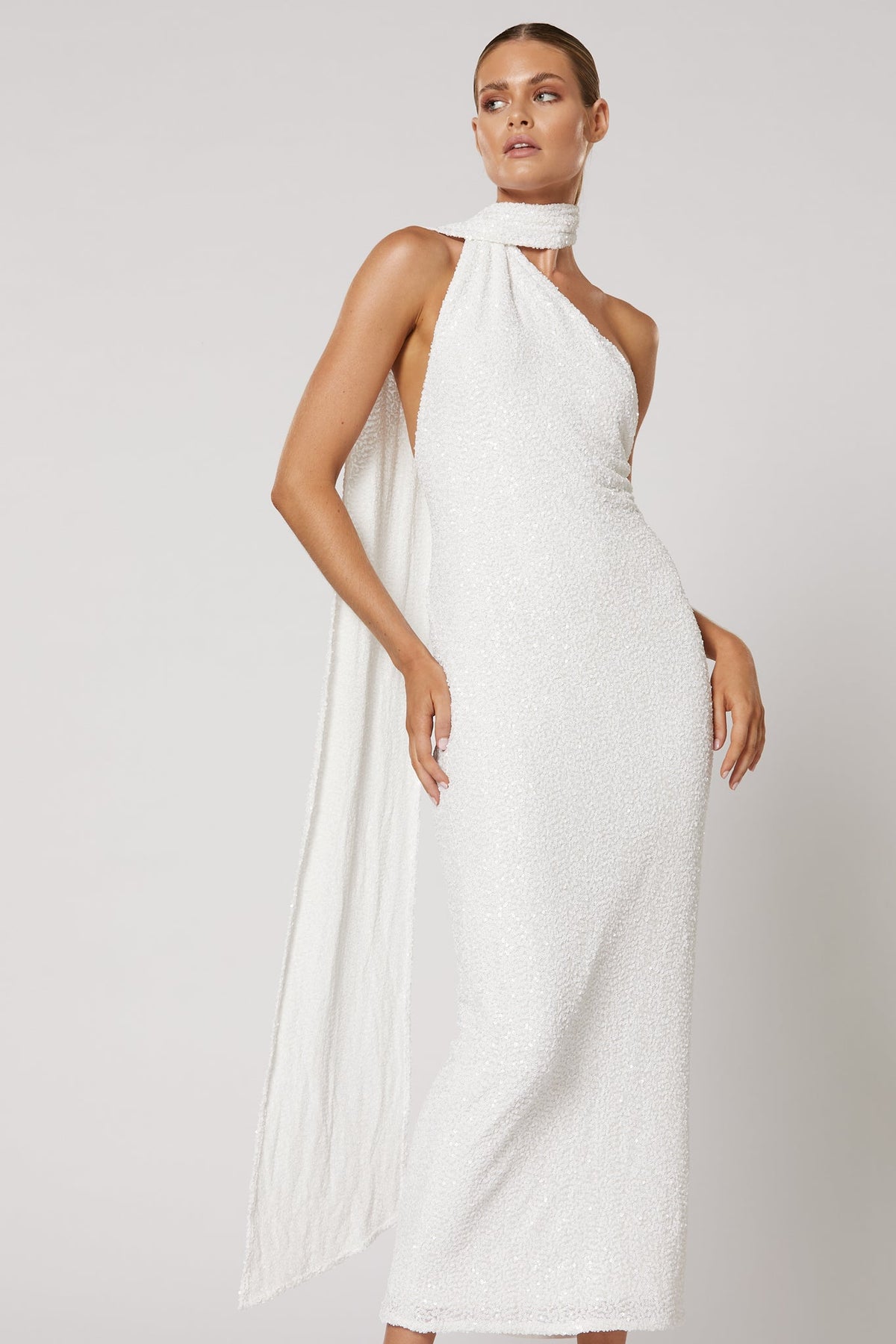 Winona Talei Scarf Dress White Dress Hire AU