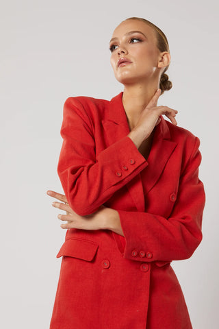 Winona Rhoses Blazer Dress - Red