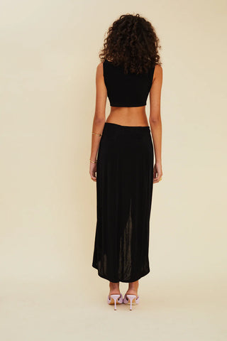Suboo Ether Sleeveless Cross Over Midi Dress - Black