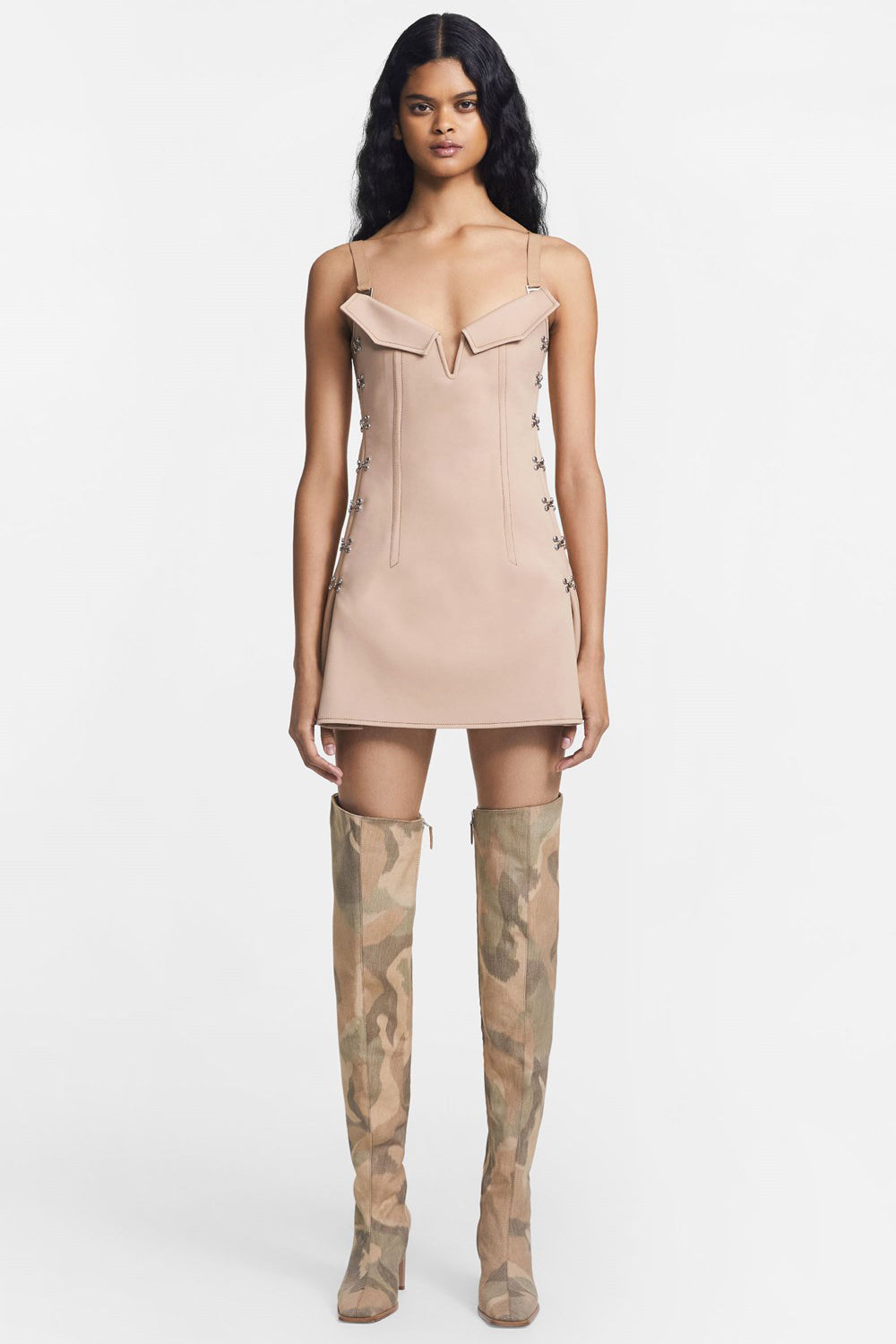 Dion Lee Accordion Pleat Mini Dress Camel Dress Hire AU