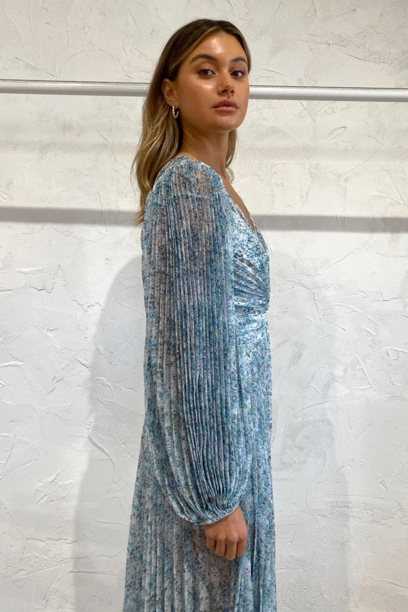 Acler Astone Dress - Blue Floral - Dress Hire AU Acler Astone Dress - Blue Floral - Dress Hire AU