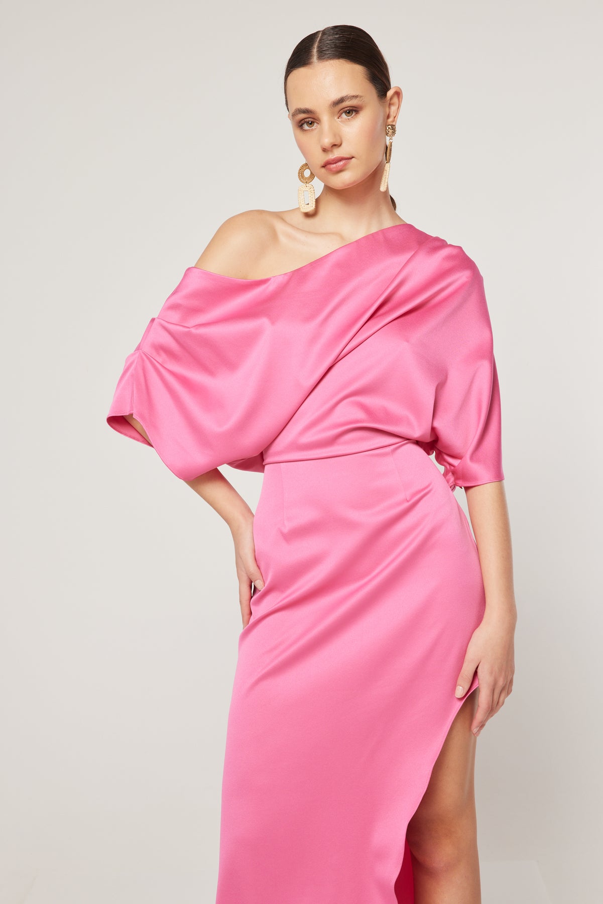 Veromia Occasion VO6530 Fuchsia Pink Occasion Dress With Cape – Fab Frocks