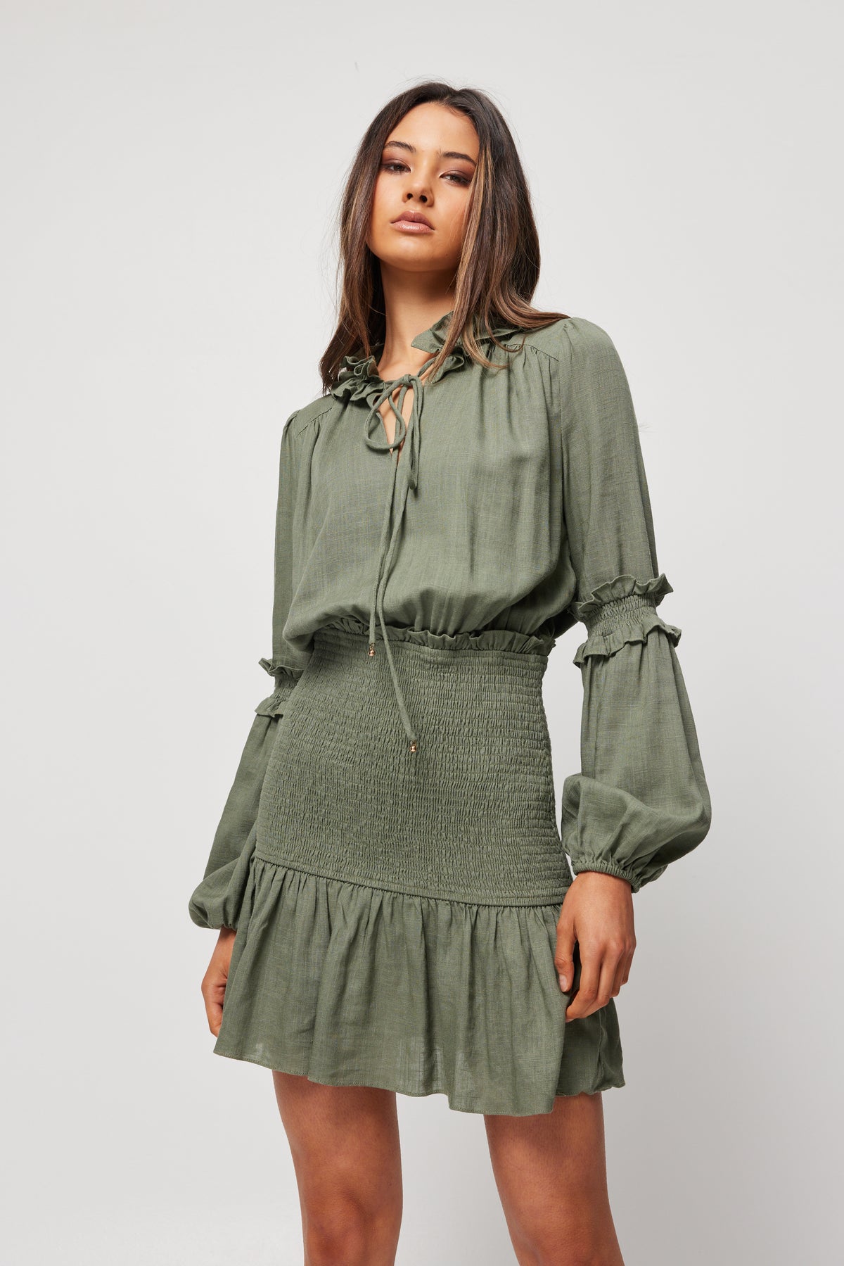 Elliatt Deity Dress - Olive
