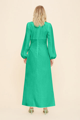 Suboo Elodie Long Sleeve Keyhole Front Maxi Dress - Green