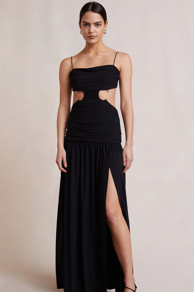 SUBOO - The Liz Rouched Midi Tank Dress (Black)