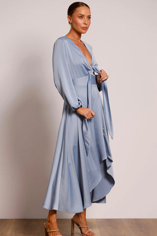 Pasduchas Cherish Tie Midi Dress - Bluebell