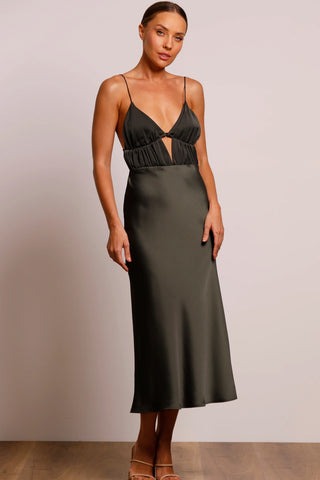 Pasduchas Pinnacle Slip Midi Dress - Combat