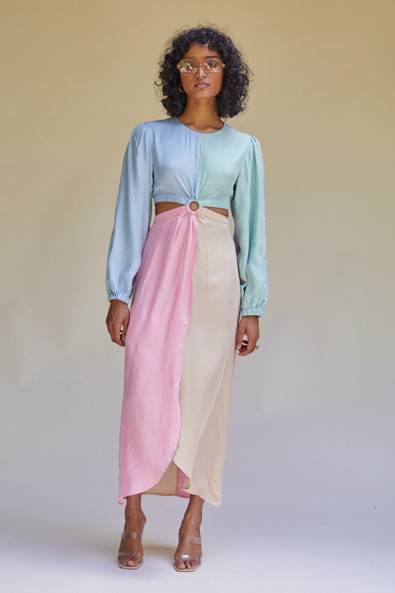 Suboo Calypso Long Sleeve Maxi Dress Multi Dress Hire AU