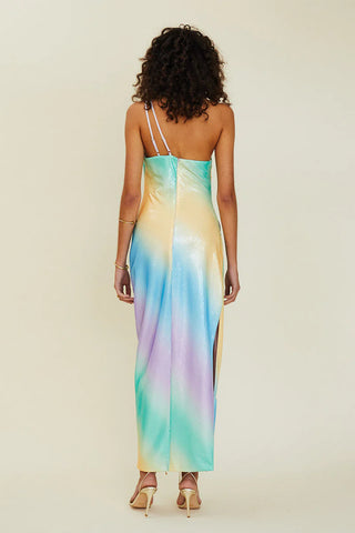 Suboo Ombre One Shoulder Split Maxi Dress - Multi