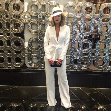 Olga Berg Pippa Crinkle Patent Pod - Navy