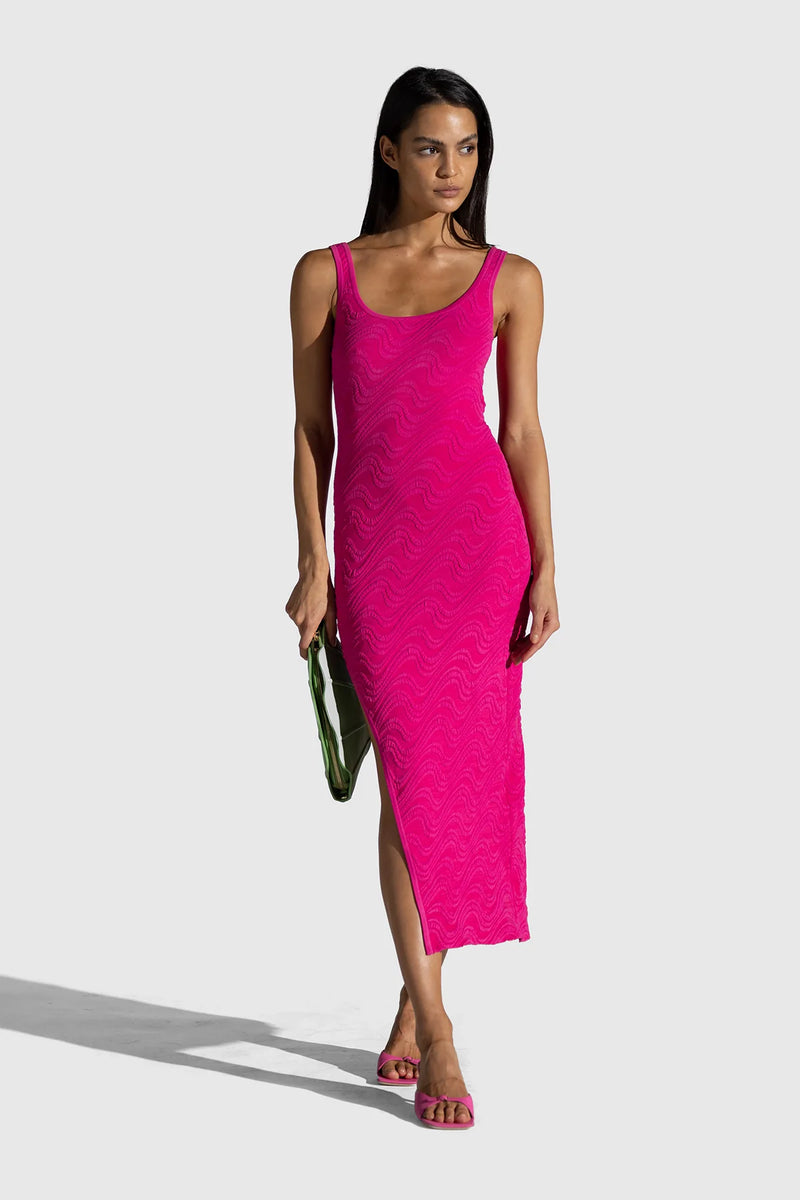 The Wolf Gang Wailele Wave Knit Reversible Dress Flamingo Dress Hire AU