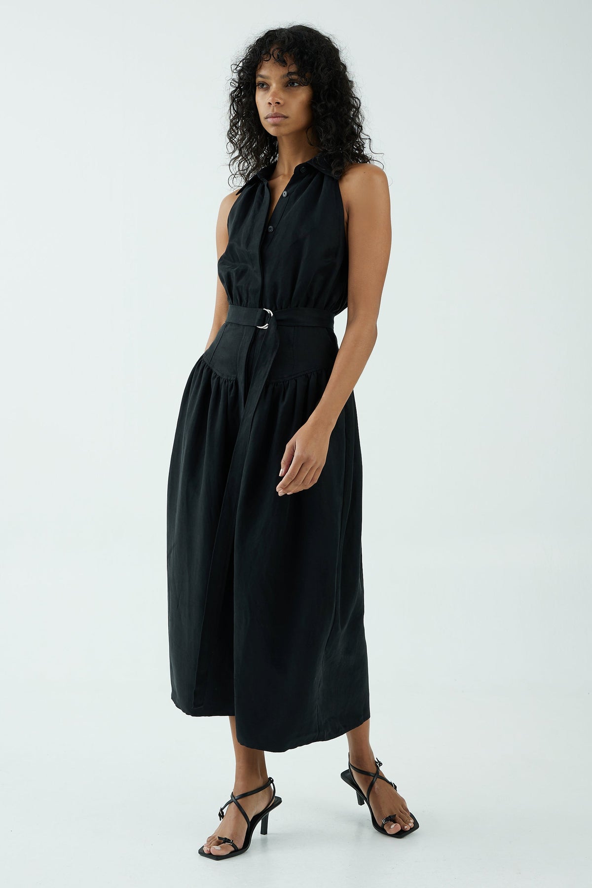 Tight black shirt dress hot sale