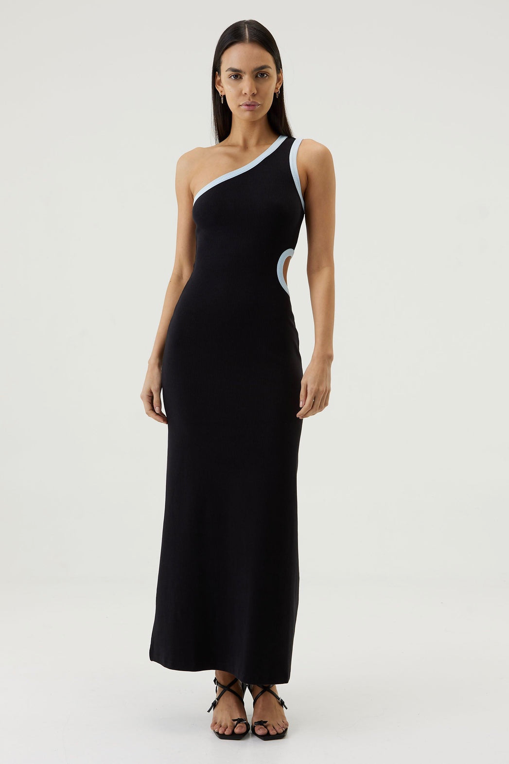 Third Form Ring Around One Shoulder Maxi Dress Black Dress Hire AU