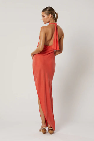 Winona Marcella Halter Dress - Scarlet