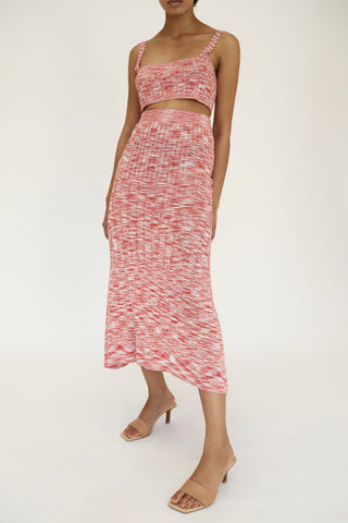 Third Form Horizon Knit Bra-Let Top - Red to Pink