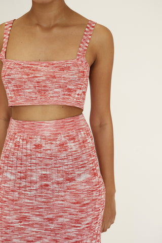Third Form Horizon Knit Bra-Let Top - Red to Pink