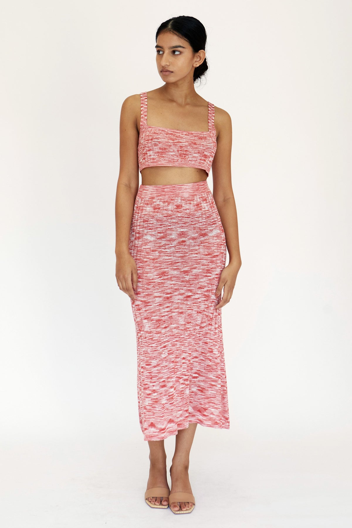 Third Form Horizon Knit Bra-Let Top - Red to Pink