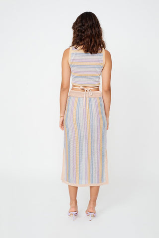 Suboo Elise Crop Top - Lilac Stripe Metallic