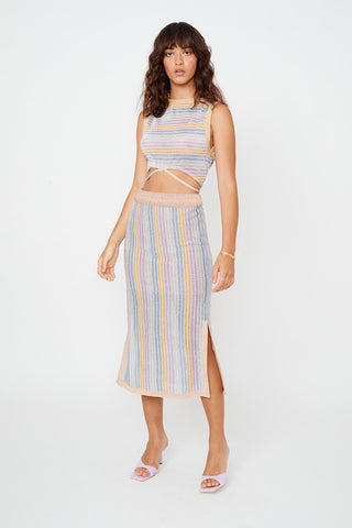 Suboo Elise Crop Top - Lilac Stripe Metallic