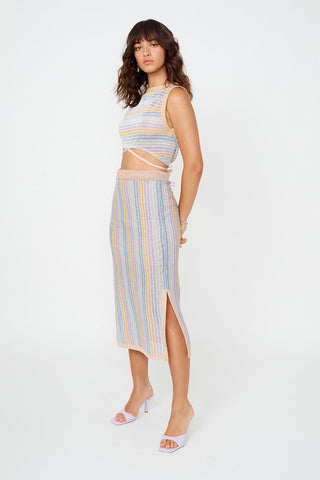 Suboo Elise Crop Top - Lilac Stripe Metallic