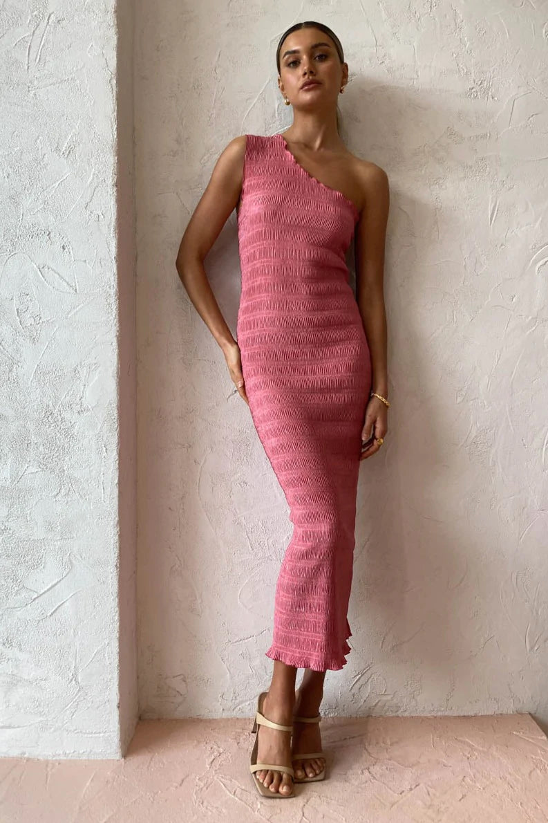 L'idée Soirée Gigi Smocking Gown - Dusty Rose